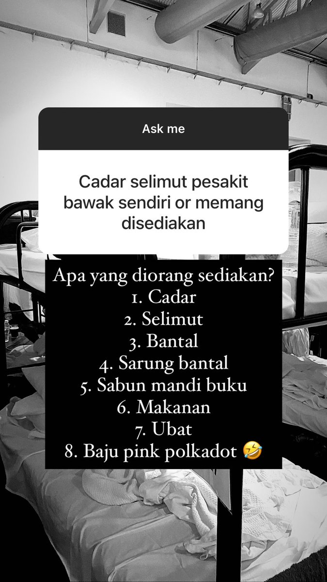 Packing tips dan barang yang disediakan oleh pihak PKRC. Bawak la yang penting korang selesa. Sentiasa jaga barang sendiri. 