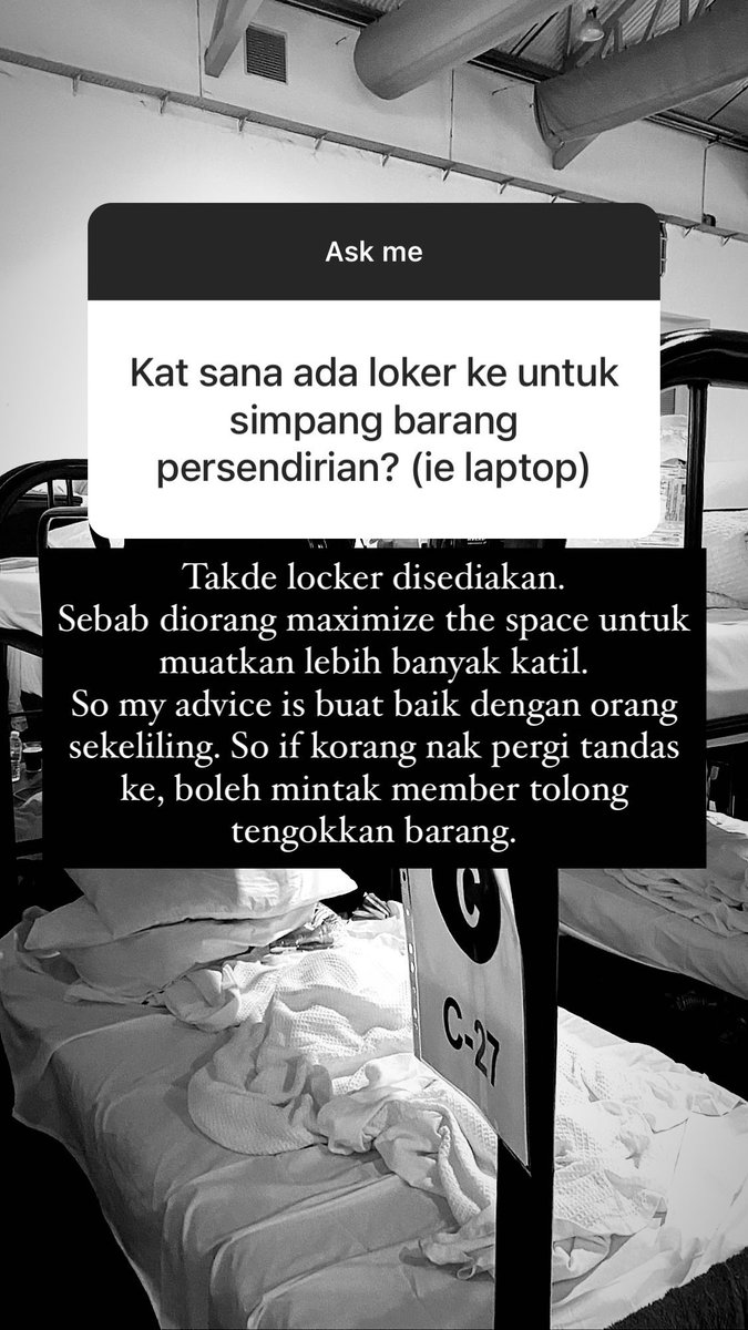 Packing tips dan barang yang disediakan oleh pihak PKRC. Bawak la yang penting korang selesa. Sentiasa jaga barang sendiri. 