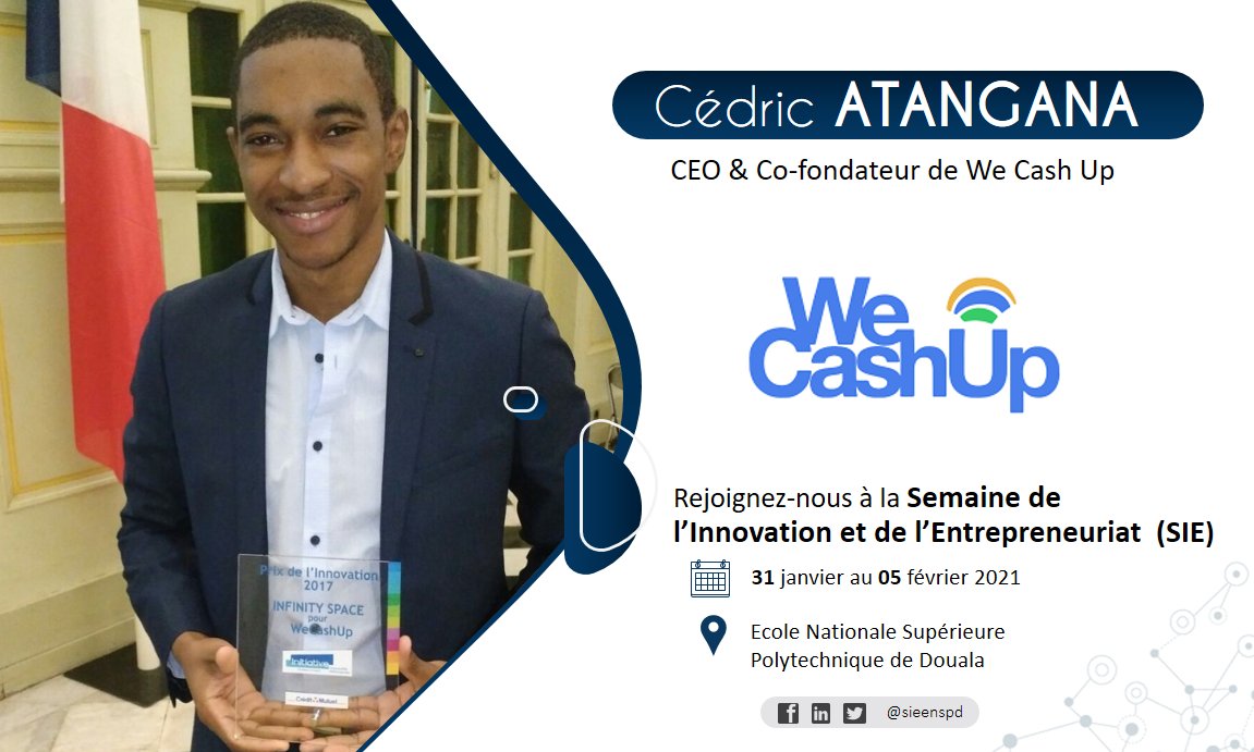 sieenspd's tweet photo. ●SIE2021●, un rendez-vous technologique à ne pas manquer ! 
Retrouvez en exclusivité #Cedric_Atangana Directeur Général de #WeCashUp
➡ INSCRIVEZ-VOUS DÈS MAINTENANT
https://t.co/CiJnpV9xCv https://t.co/VhMewRdB85