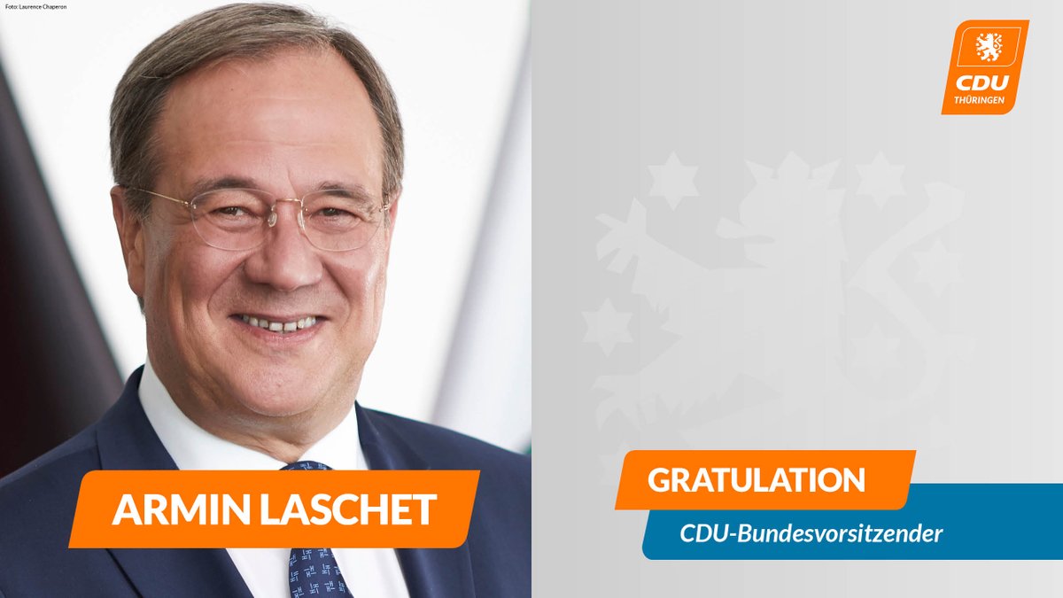 cdu_thueringen's tweet image. Wir gratulieren @ArminLaschet zur Wahl zum neuen Bundesvorsitzenden der @CDU. 👏