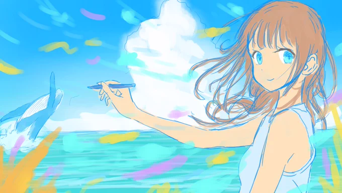 そういえば公開できていなかったので、ヘッダーのラフを貼っておきますね(◍•ᴗ•◍)✨ 