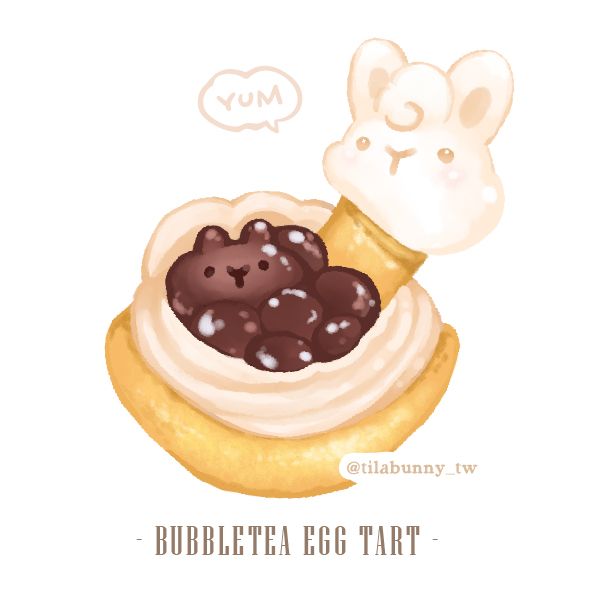tilabunny's tweet photo. 台湾のKFCにはバブルティータルトがあります😋 ❤️ 
それはストローのようなものです、それはクッキーです😄 

#イラスト #イラスト好きと繋がりたい 
#TAIWANFOOD#珍珠奶茶
#タピオカミルクティー#パールミルクティー https://t.co/hY9T4sl2dV