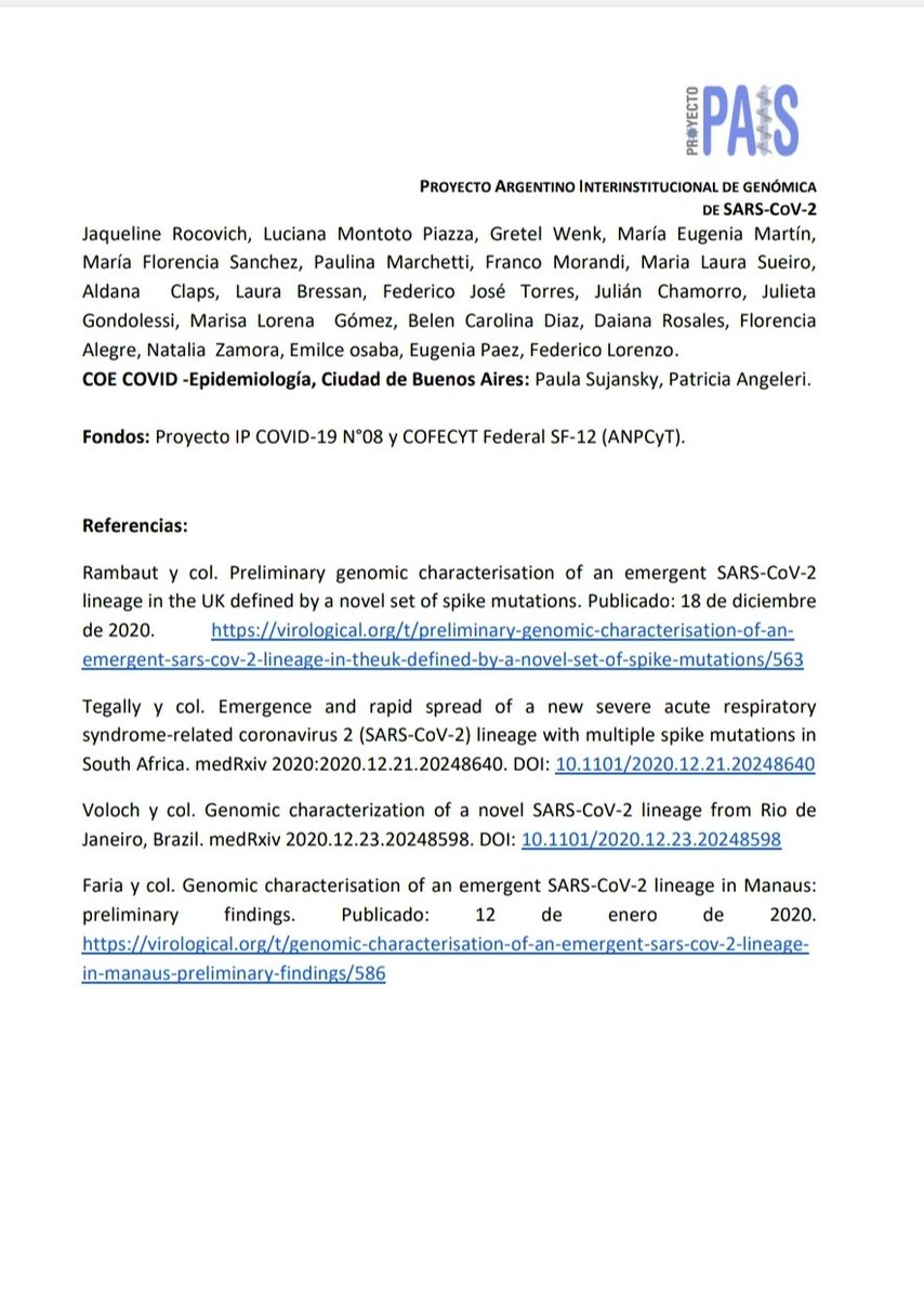 RCSalvarezza's tweet photo. El Consorcio interinstitucional para la Secuenciación del genoma y estudios genómicos de SARS-COV-2, creado por @ciencia_ar, detectó en un viajero proveniente del exterior la variante del SARS-CoV-2 del Reino Unido. Ya se ha informado a las autoridades sanitarias. https://t.co/EiTGe0IwP2