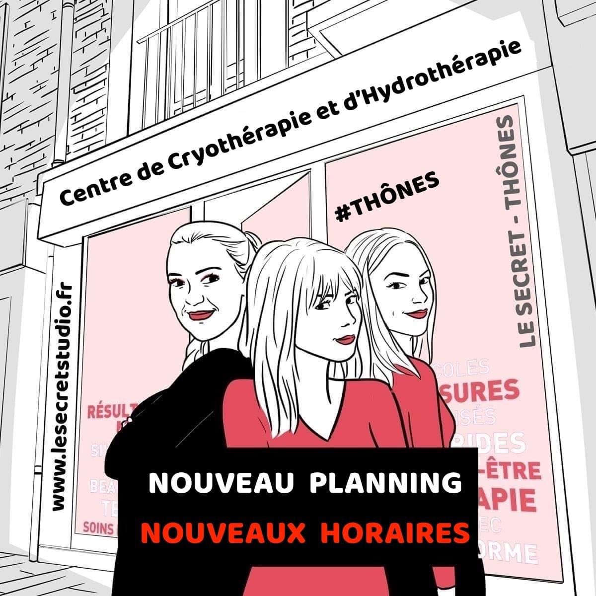 CentreThones's tweet photo. Centre de Cryothérapie et d’Hydrothérapie Thônes 

https://t.co/CkHmrlupgC

Votre Centre de Cryothérapie et d’Hydrothérapie LE SECRET à THÔNES s’adapte au couvre feu de 18h et propose un planning et horaires en conséquence 👍😁

#nouveauplanning #nouveauxhoraires #lesecretstudio https://t.co/PfkBVdyBzV