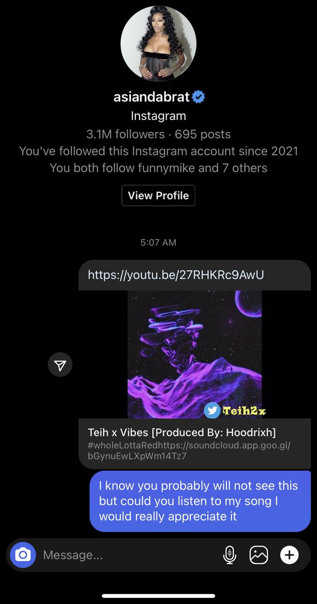 teih2x's tweet photo. @AsianDaBrattt could you listen to my song 😌 https://t.co/M9hO0AkGdg