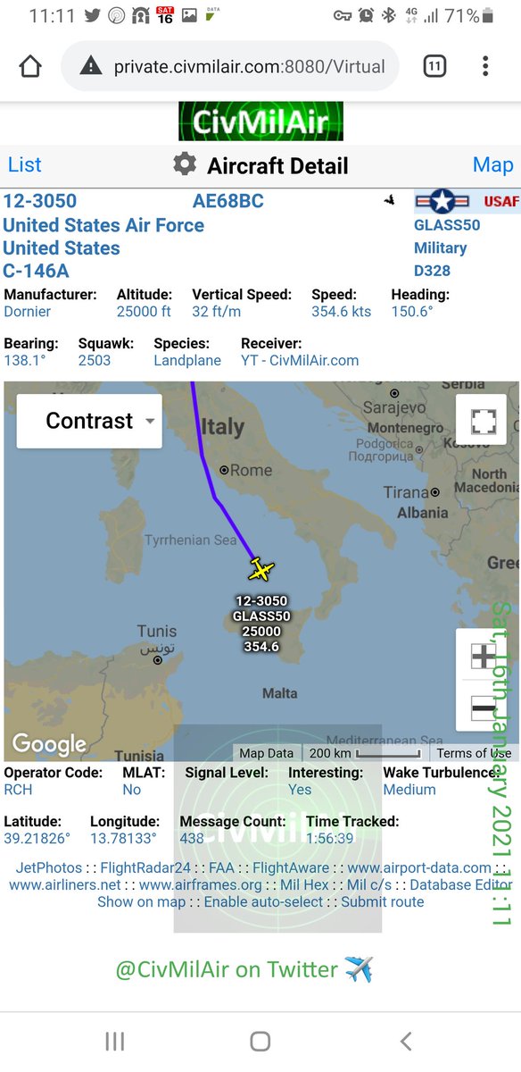 CivMilAir's tweet photo. GLASS50 - That's a first for me seeing that as a callsign... 🤔
🇺🇸 USAF Special Ops
C146 Wolfhound
12-3050 GLASS50 https://t.co/19xaZwDJ0b