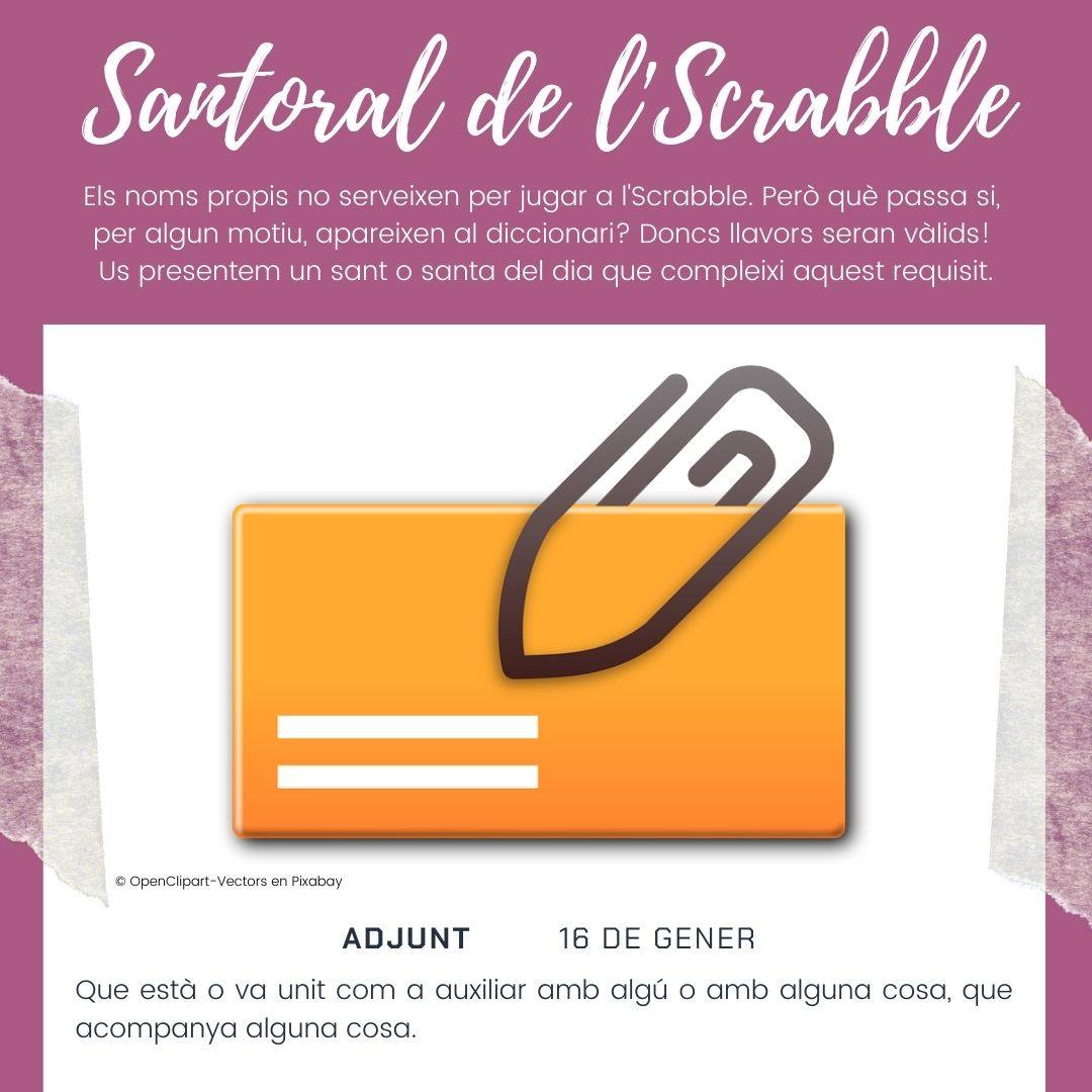fiscrabblecat's tweet photo. Hem creat un #santoral molt especial: en ell, tots els sants i santes són paraules vàlides per jugar a #Scrabble en #català. #scrabblecatalà #escrable #scrabbleCAT #scrabbleencatalà #santoraldelscrabble #16gener #adjunt #gener
https://t.co/c6dv7MPQbB https://t.co/qhuOhDz8WB
