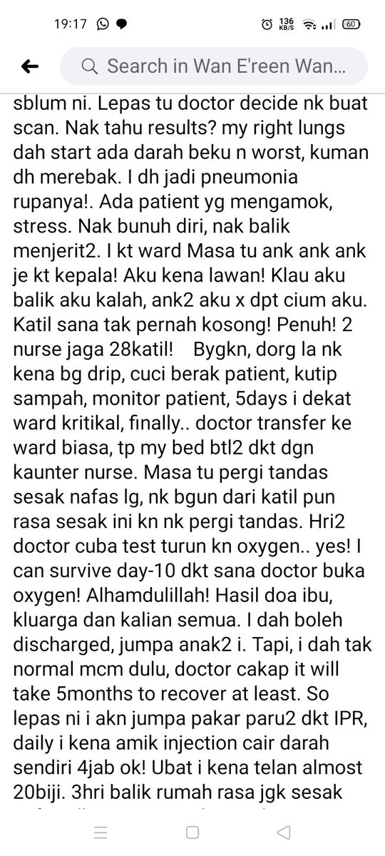 ctsarahaishah's tweet photo. Pengalaman seorang pesakit di icu hsb..KKM xtipu.Wad ICU HSB ada 40 katil dh penuh..CCU n burn unit penuh .. https://t.co/5AuaGftUxh