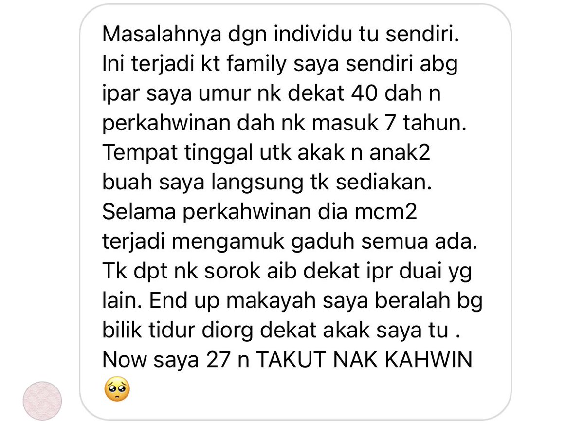 Kes 3. Dah ada anak tapi kemudian nak cerai sebab tak suka komitmen sebab stress. Lebih senang hidup bujang. Habis, anak kau tinggal mcm tu je?
