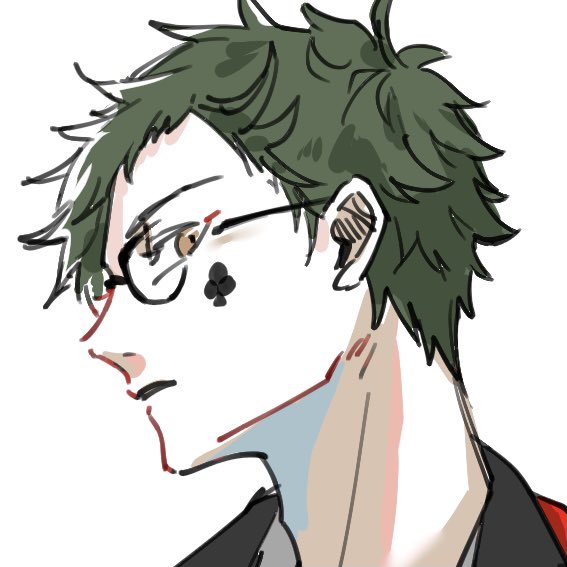 glasses 1boy male focus closed eyes solo smile short hair  illustration images