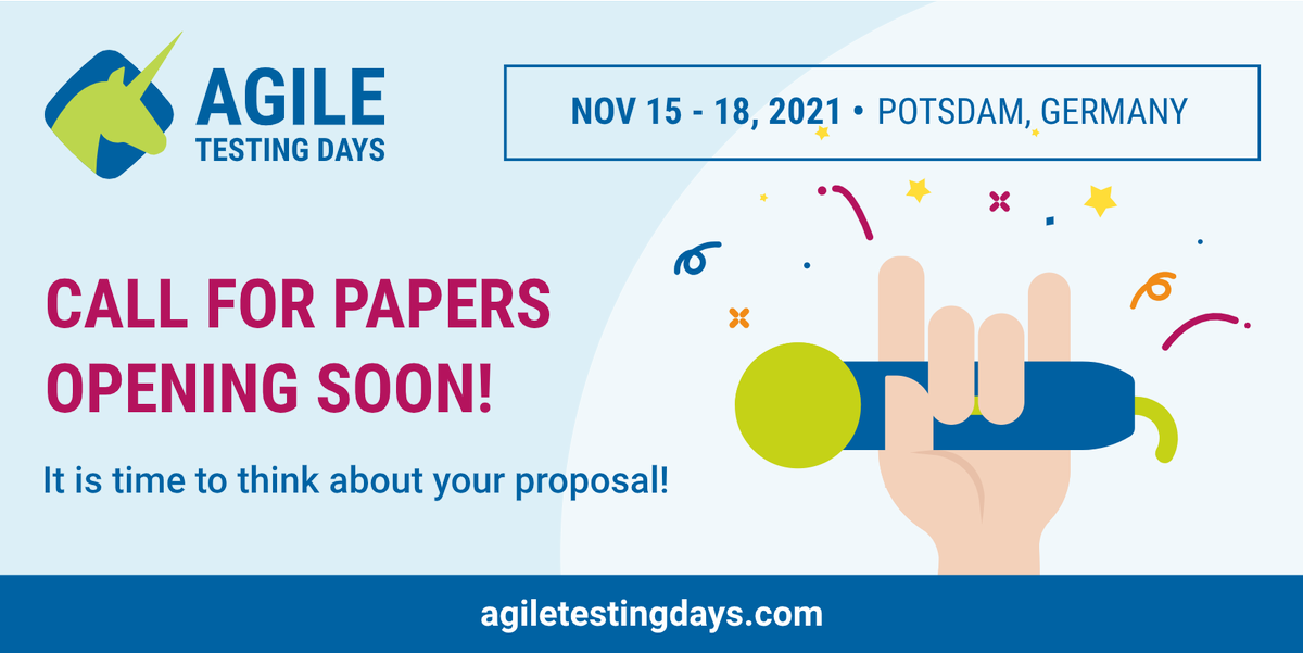 AgileTD's tweet photo. 🚨 News, news, news 🚨
The Call for papers will start in February! 🦄📄
Do you already work on your proposals?
#AgileTD #speakertobe #speakingexperience 🙌➡️https://t.co/bZnwiwEQ1K https://t.co/bZb4yA6Zpf