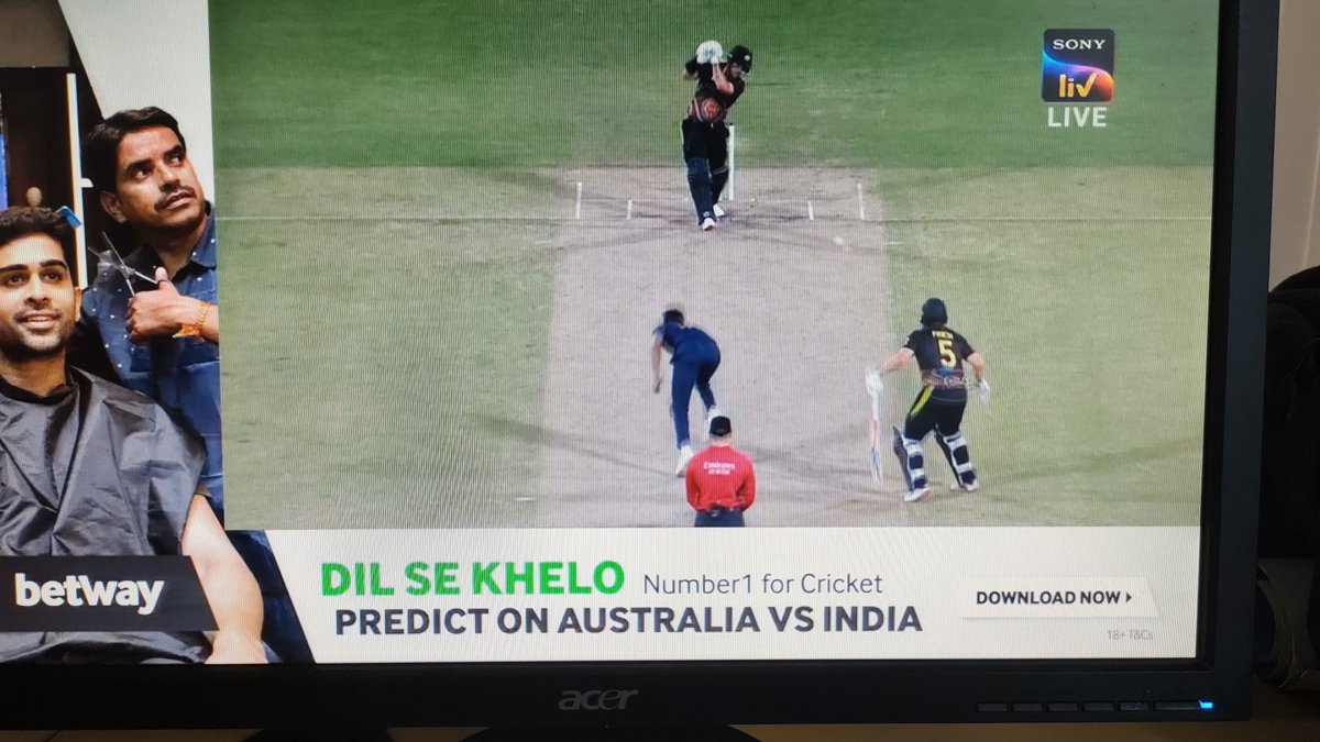 During the one-day leg of the India - Australia series,  @SonyLIV aired two ads, both of them international betting companies. Betway and Dafabet. 1/n