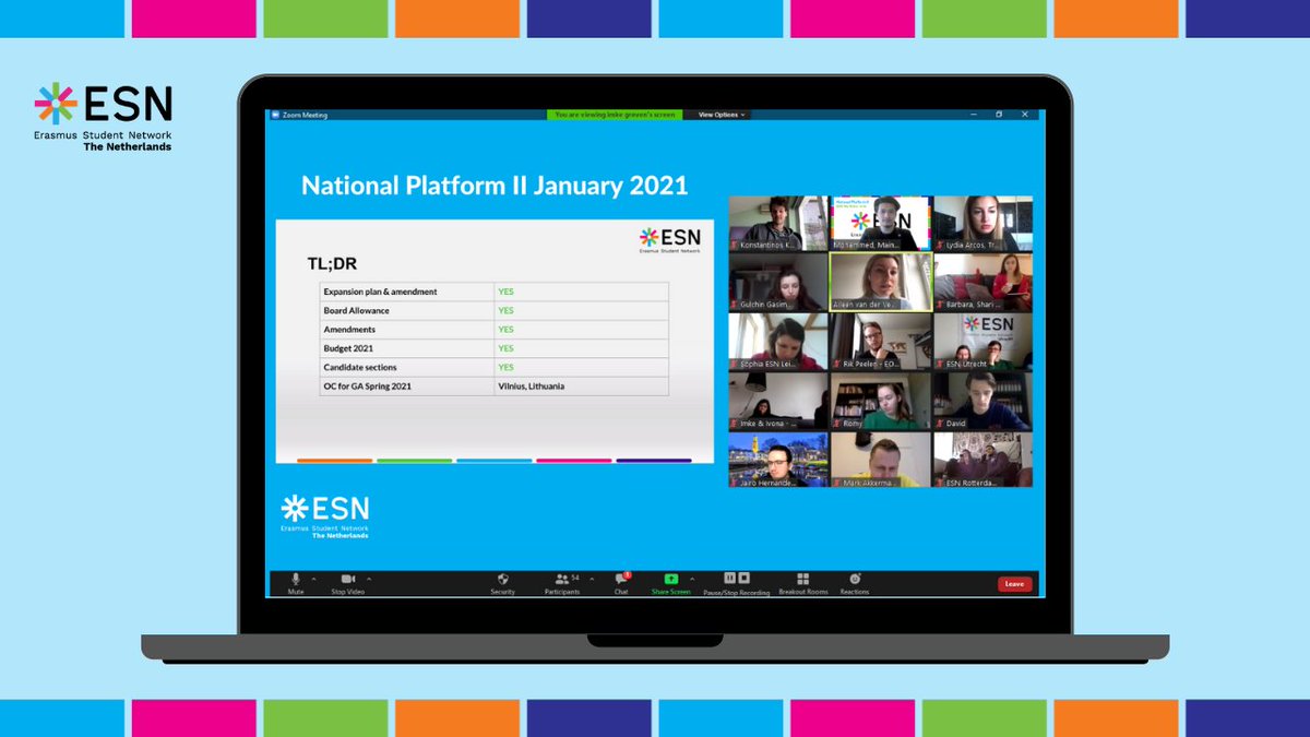 ibxmostafa's tweet photo. Proud to have received the opportunity to be the Main Chair of @esn_nl National Platform (NP) II. It's a 2-day long NP where 18 #ESN sections from The Netherlands have participated. Day 1 NP II is currently ongoing. Discussing national &amp; international updates, policy plan, etc. https://t.co/k1V8PG3q24