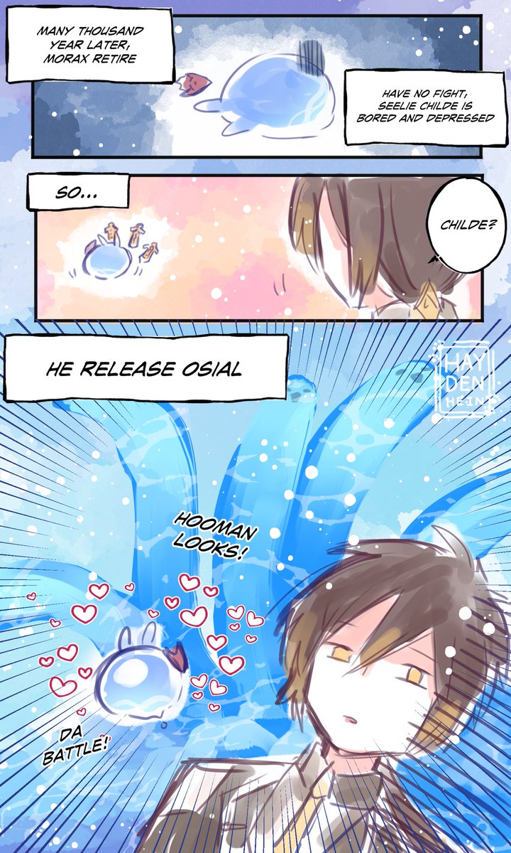 more ?? morax and seelie childe + when morax become zhongli but his little trouble maker still always love chaos https://t.co/9JnAaX8mJX 
