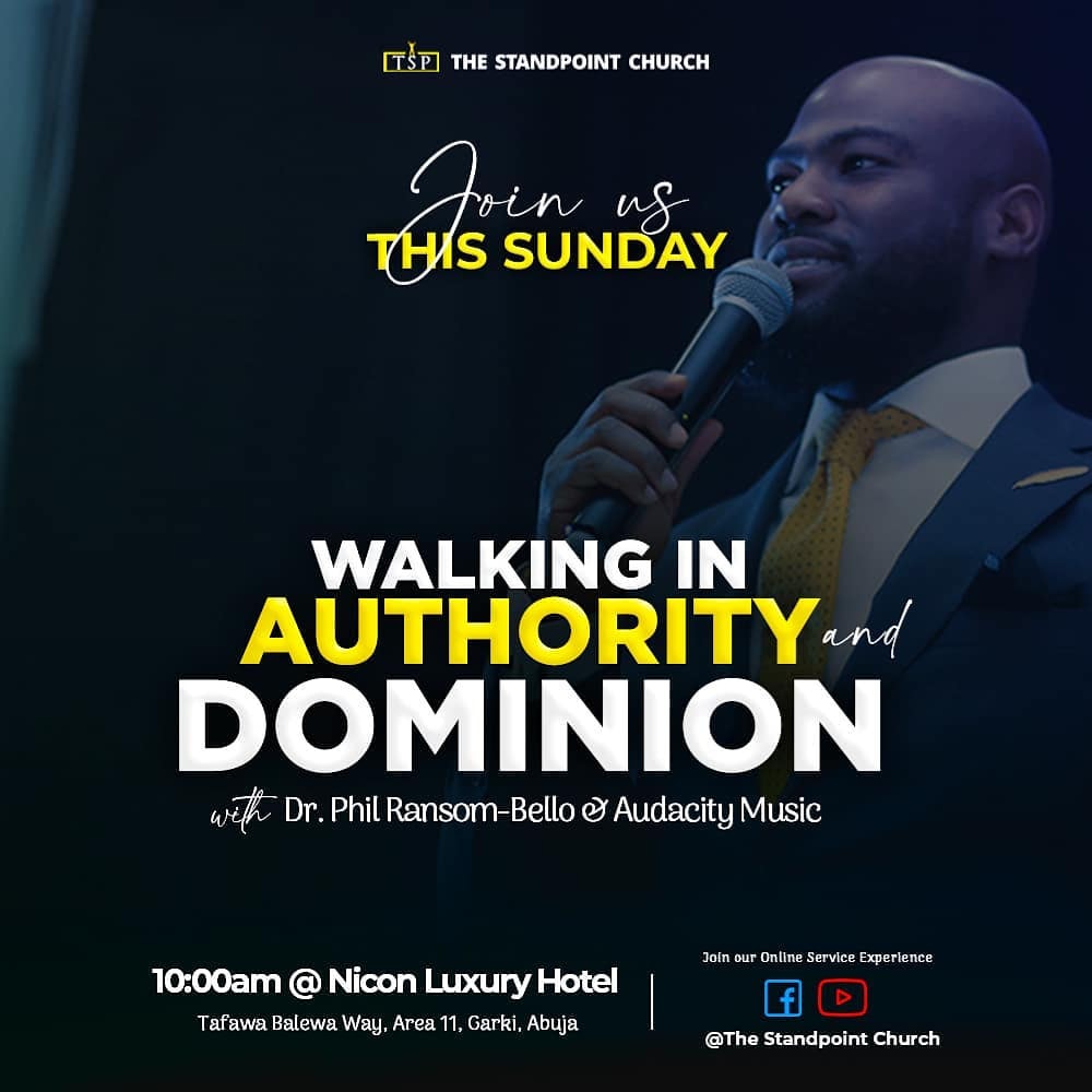 StandPointAbj's tweet photo. It is going to be another amazing Sunday Morning Experience with @tspaudacity !!! 🕺💃

Kindly join us this Sunday as we continue to expound "Walking in Authority and Dominion", don't miss this!

#CHRiSTamplified
#2021AD https://t.co/0NC2AOFytM