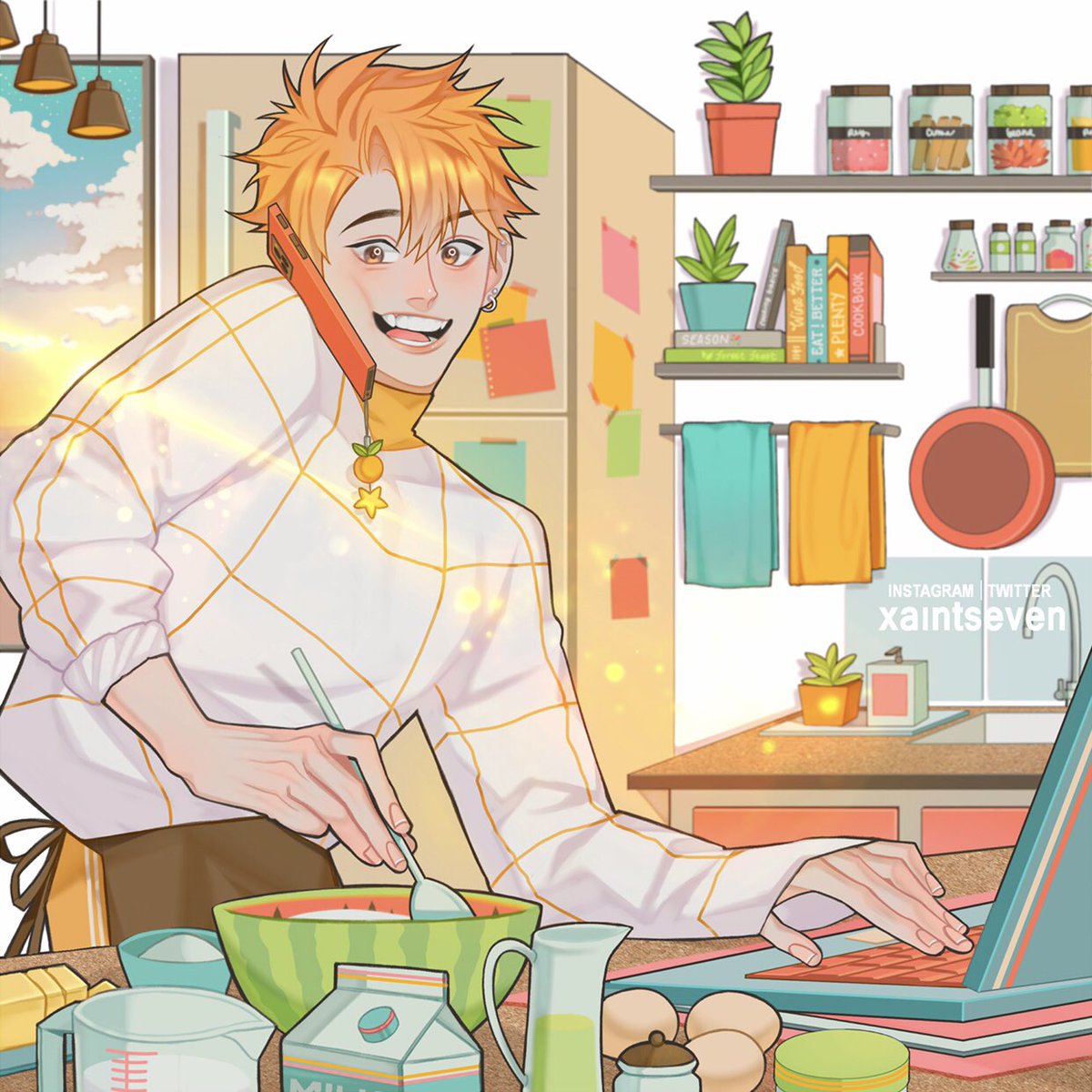 Sho making breakfast ?✨
#hinatashoyo #kenmakozume
#kenhina #haikyuu #fanart 