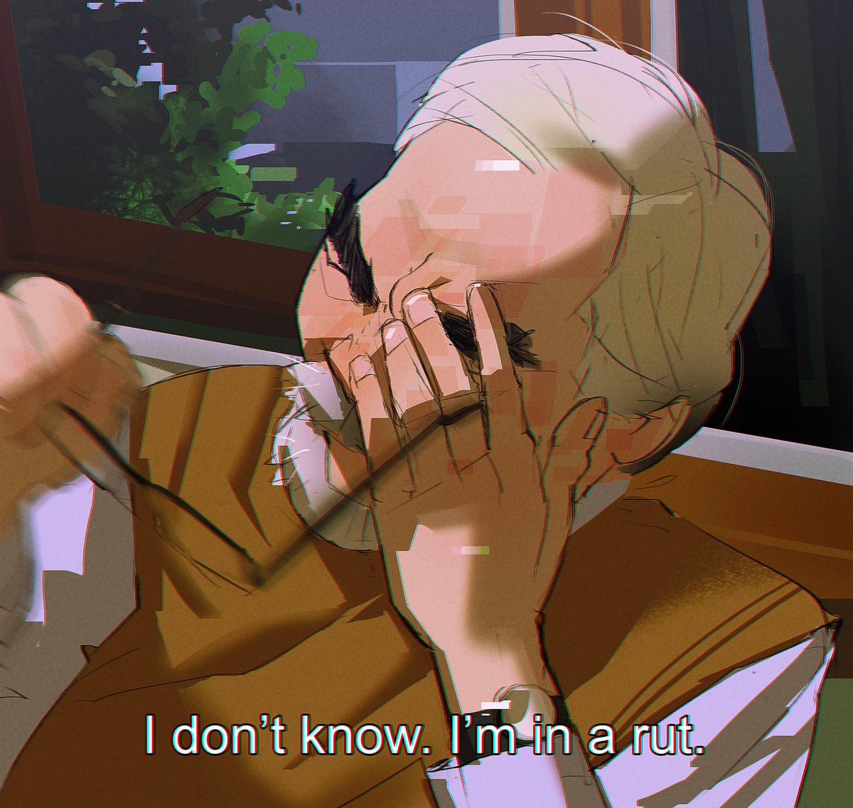 Ramon_N90's tweet photo. Legend says that if you draw Hayao Miyazaki struggling, you get cure of art blocks. https://t.co/mBc0UTyBny
