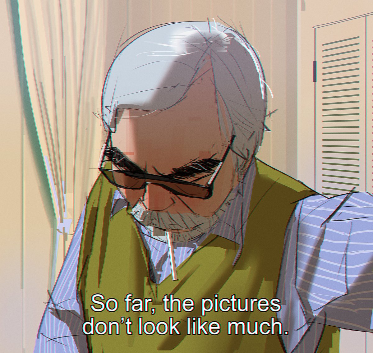Ramon_N90's tweet photo. Legend says that if you draw Hayao Miyazaki struggling, you get cure of art blocks. https://t.co/mBc0UTyBny