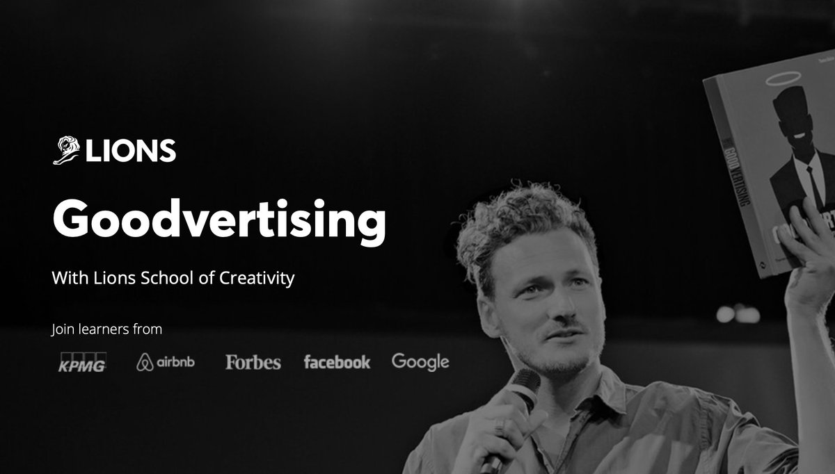 WhereGoodGrows's tweet image. NEW AMAZING E-LEARNING POSSIBILITY. Get all the Goodvertising knowledge you need to further your career and leave an impact! Together with @42Courses and @Cannes_Lions we offer a new goodvertisin course. Join now bit.ly/2Wep366