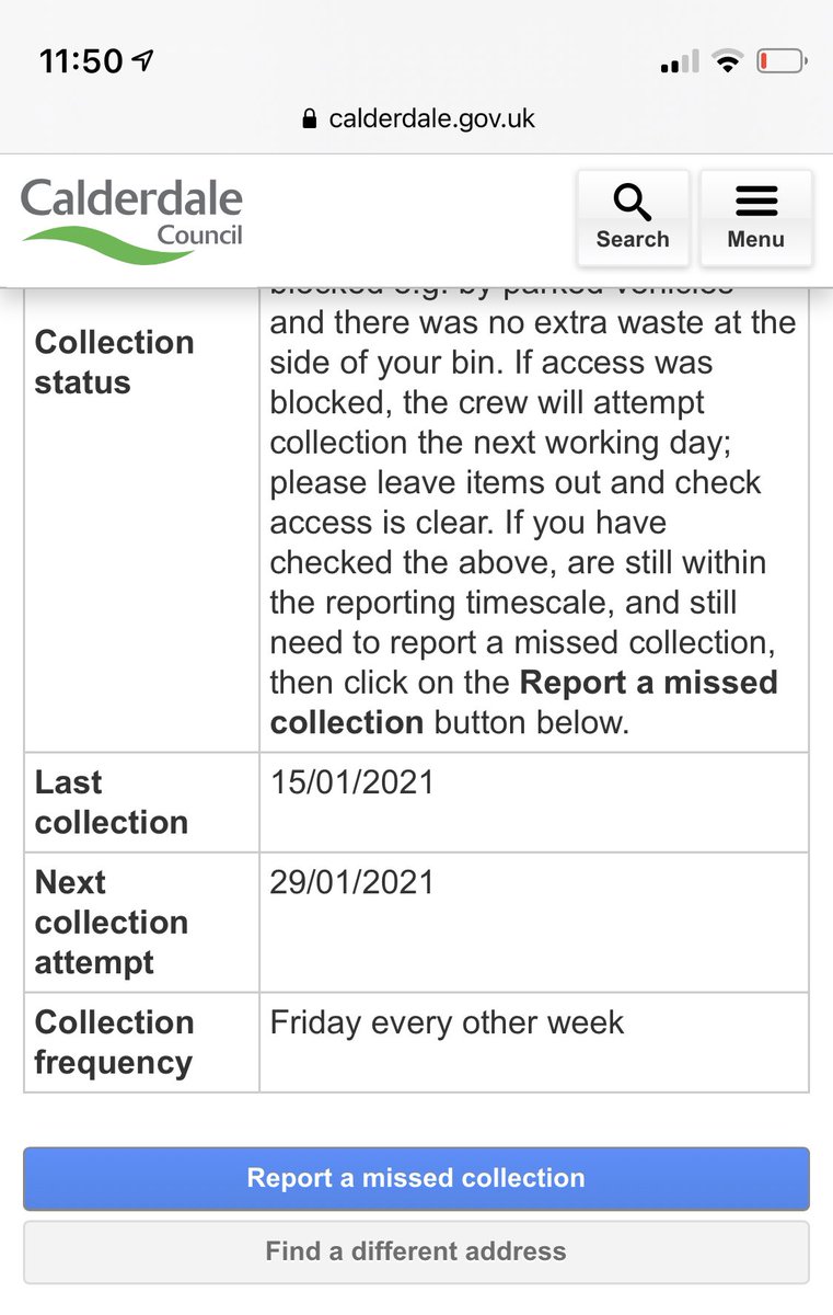 ella_makes's tweet photo. @Calderdale @recycle_waste According to your website you collected yesterday - what a load of tosh. If you’re delayed, can get here due to weather that’s one thing, but don’t lie on your website! https://t.co/eFr4DyunJZ