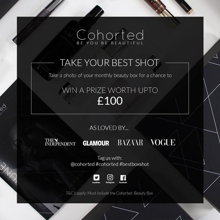 cohorted's tweet photo. Calling all Cohorts, join our #BestBoxShot competition 📸 Simply take a cute picture of your Cohorted Beauty Box and share on Instagram using the hashtag #BestBoxShot ✨ Don't forget to tag us! 🔖 @cohorted https://t.co/6OaFM9vXWl