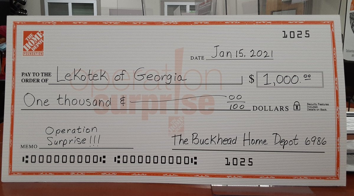 EileenClaar1's tweet photo. Buckhead @homedepot surprised Lekotek of Georgia with a check & Kids Workshop kits as they provide opportunities for children with challenges: keep up the awesome work! #lekotek #marcusfoundation @Ben_Heinze @daniel_opene1 @Mr_OREO78 @DJP_6986 @madsdad62 @kenchelle86 @LMonchun https://t.co/gSDQmDYrqY