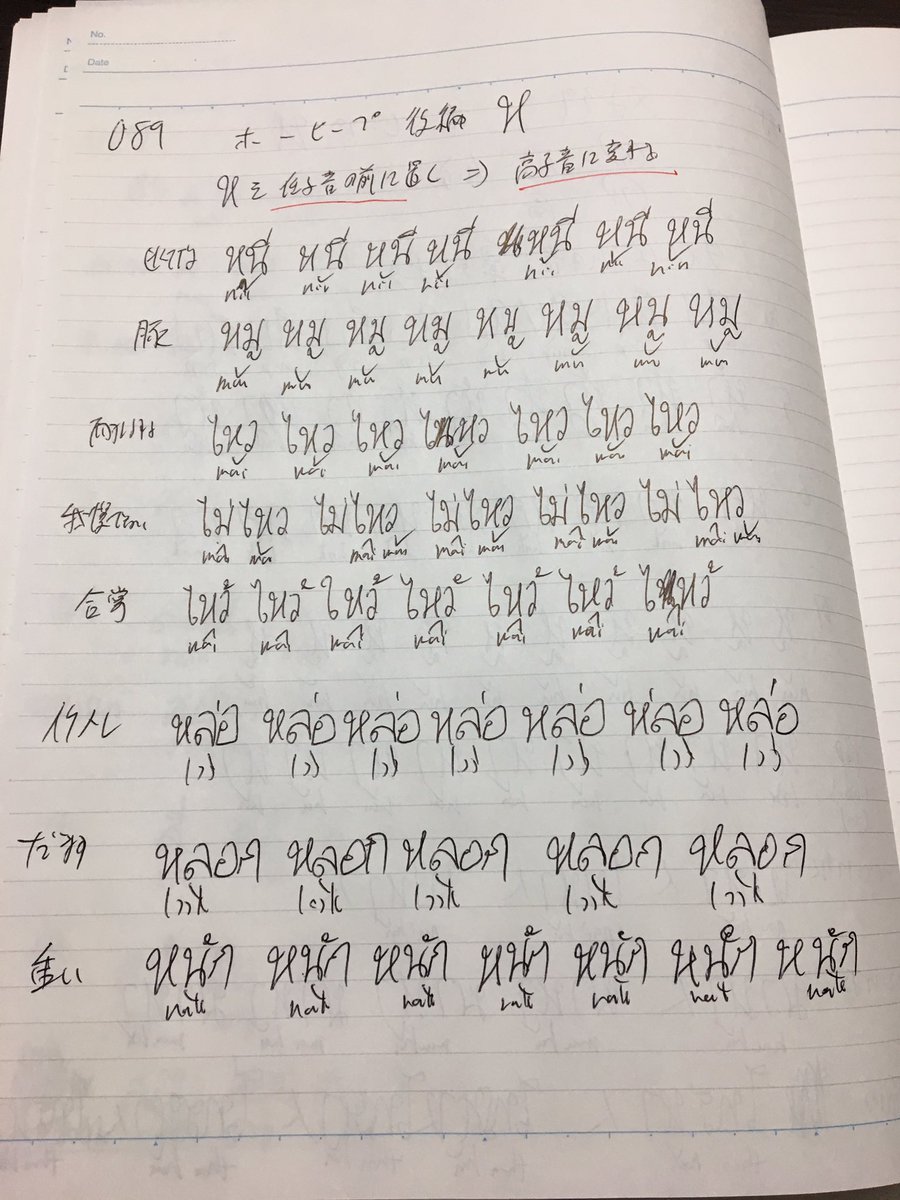 #タイ文字部 35日目。87~89(全165)

今日も3歩。毎日散歩。

どんどん日常で使える単語がストックできて嬉しい。タイ文字部で覚えた単語をすぐにタイ友人とのチャットで使うと定着していく。よし、明日はหล่อを使うとしよう！