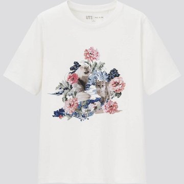ユニクロut ポール ジョー 猫 花tシャツ人とかぶらないコーデ 着回し Shuhumika