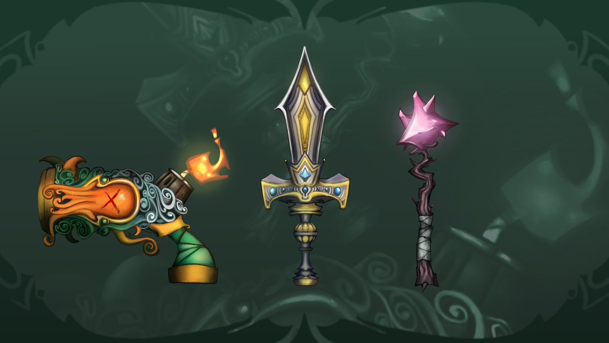 goblin_hat's tweet photo. Final designs for the Aquatic Moon discord's monthly design challenge. The theme for this month was WoW weapon designs. This was fun to do and I learned some stuff along the way. 

#worldofwarcraft #digitalart #fantasy https://t.co/fuvNKj2Dkv