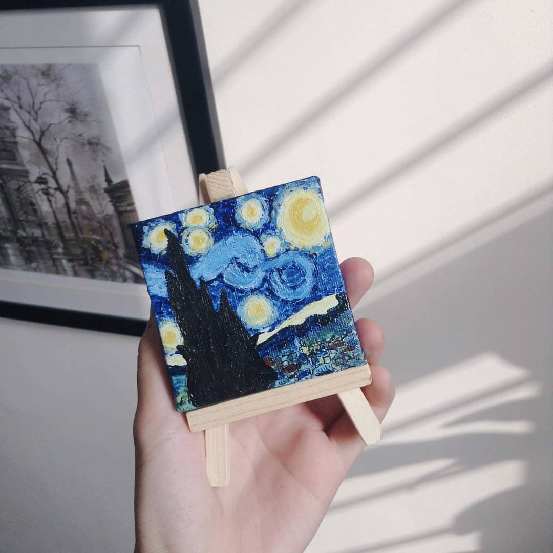 artistrylabel's tweet photo. The miniature paintings are back! With this, we are introducing, The Artistry Label Signature Artists Collection — The Starry Night by Vincent Van Gogh and The Great Wave off Kanagawa by Hokusai for P450 each! https://t.co/8Abljfy3x5