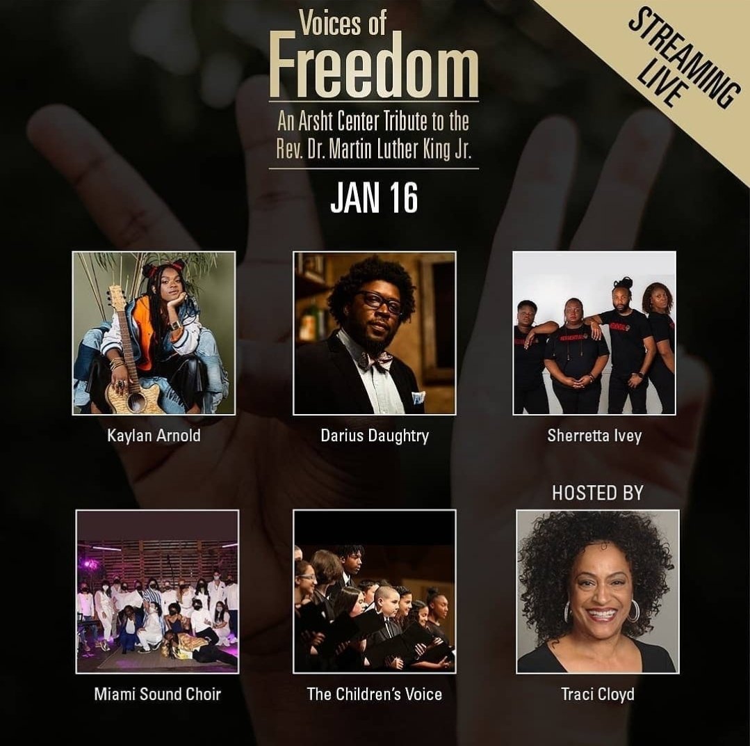 ReadsCity's tweet photo. #VoicesofFreedom will be streaming live today with @ArshtCenter. This tribute is directed by my good friend, it features @DariusVDaughtry and so many talented groups. Click the link in the bio to RSVP. #MLK #MLKDay2021 #MLKWeekend 
MD Productions (Marie Denise) https://t.co/CPuGKws7PG