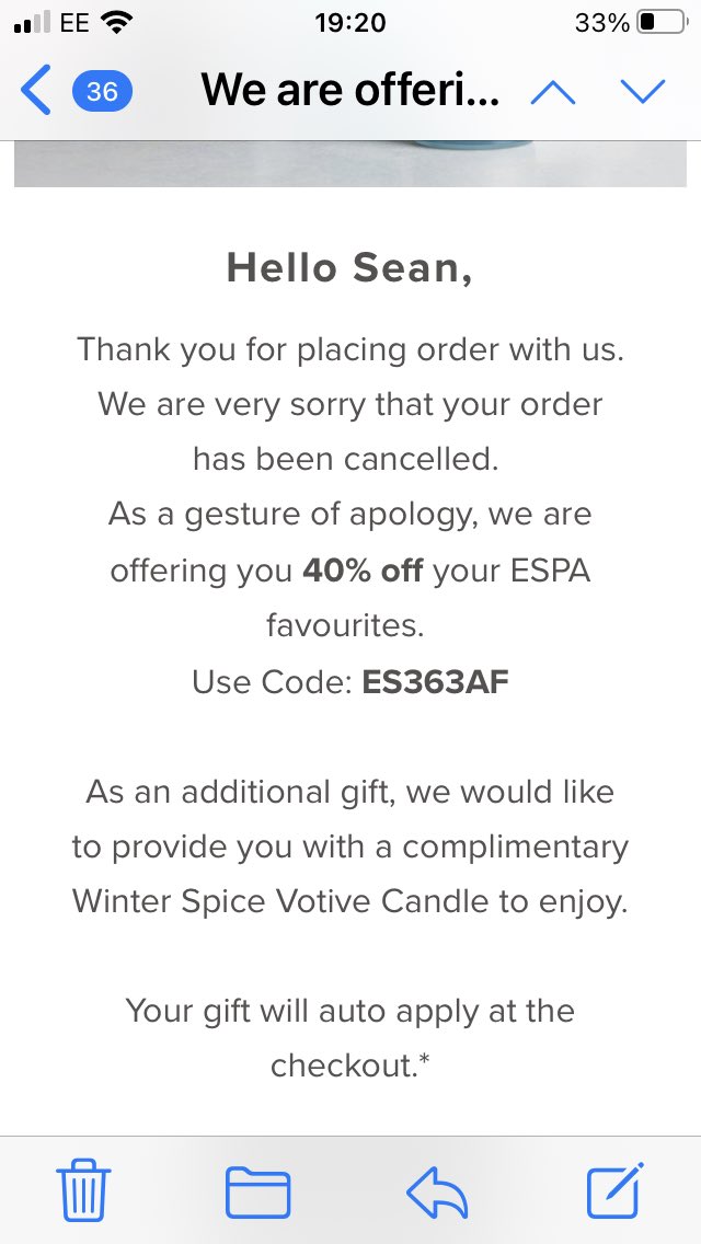 Sthompson40Sean's tweet photo. @ESPAskincare This is a very misleading approach and a poor stance to take. My ‘favourite’ products as stated in your offer are ‘handwash’ and you know that from my buying history - but these don’t qualify 🤔🤔🤔 https://t.co/2xhwVchMnV