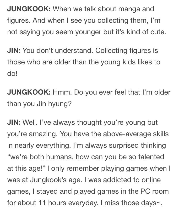 jinkookisreal's tweet photo. seokjin and jungkook's sweet conversation 😭

age gap doesn't exist between them

and jk called seokjin cute 💕💕 https://t.co/boWXQPOTPd