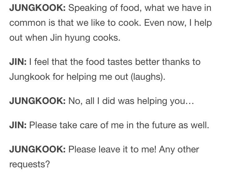 jinkookisreal's tweet photo. seokjin and jungkook's sweet conversation 😭

age gap doesn't exist between them

and jk called seokjin cute 💕💕 https://t.co/boWXQPOTPd