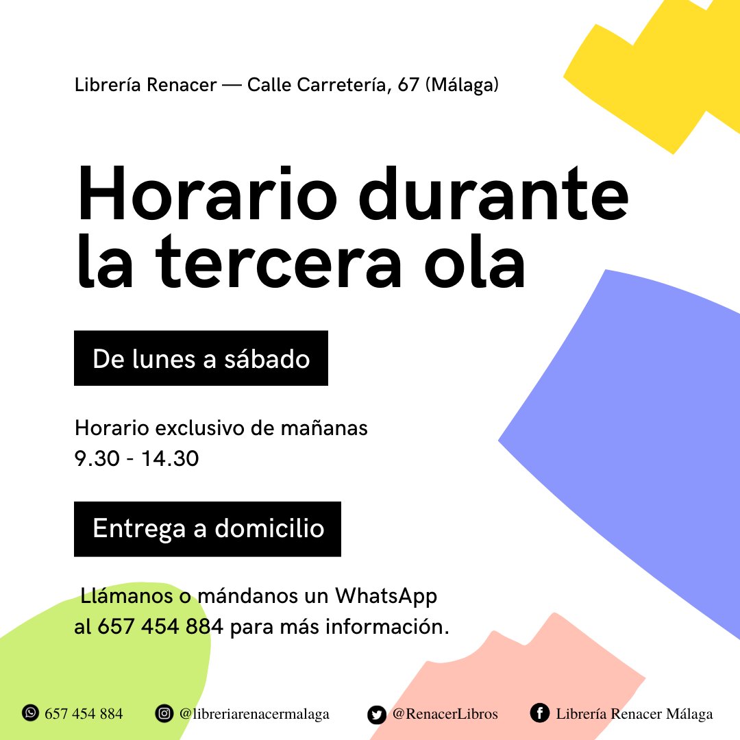 Esperamos que este horario dure poco tiempo… ¡Cuidaos mucho!