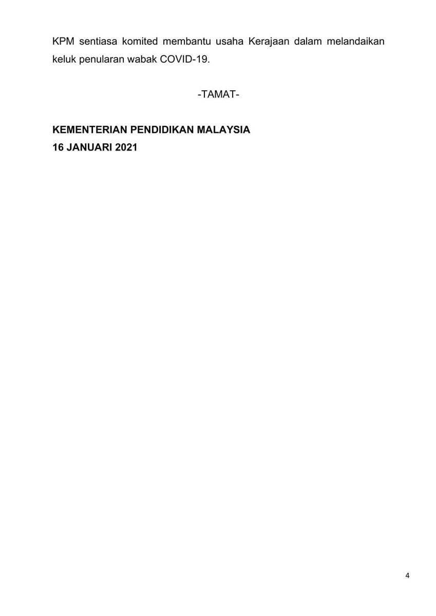 KemPendidikan's tweet photo. KENYATAAN MEDIA 

PENGOPERASIAN INSTITUSI PENDIDIKAN BAWAH KEMENTERIAN PENDIDIKAN MALAYSIA SELURUH NEGARA https://t.co/9SOlpI5mo1