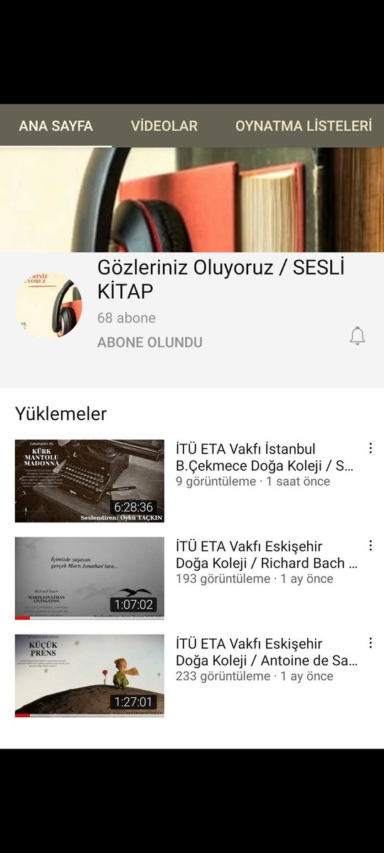 YagSimge's tweet photo. İTÜ ETA Vakfı Büyükçekmece Doğa Koleji olarak Türk Dili ve Edebiyatı bölümünün sosyal sorumluluk projesi kapsamında oluşturduğu "Gözleriniz Oluyoruz" adlı YouTube kanalına Öykü Taçkın adlı öğrencimizin seslendirdiği eser ile destek verdik.@DogaOkullari @uygur_alper @EdaDadelen3 https://t.co/88TUb3Uphs