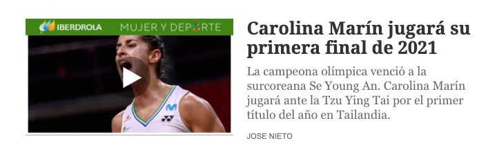 powerbadminton's tweet photo. @elespanolcom ¿Sois adivinos? ¿Cómo escribe en portada  José Nieto que @CarolinaMarin jugará  la final del Open de Tailandia contra Tai Tzu Ying cuando su partido de semis (aunque ya ha ganado el primer juego) aún no ha acabado? ¿Tan mala consideráis a Mia Blichfeldt? #bádminton https://t.co/ceDtHsBHDb