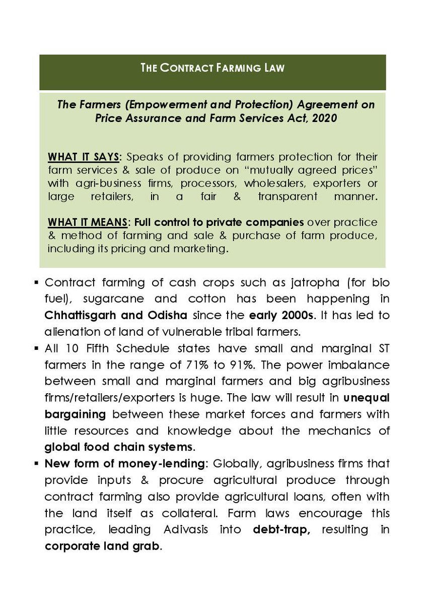 Dear Friends,We have analyzed the implications of the "farm laws" on the Adivasis and other forest-dwelling communities over the past month. Using our analysis we have prepared a Booklet. Hope this analysis will improve our socio-legal understanding of the matter. Zindabad!