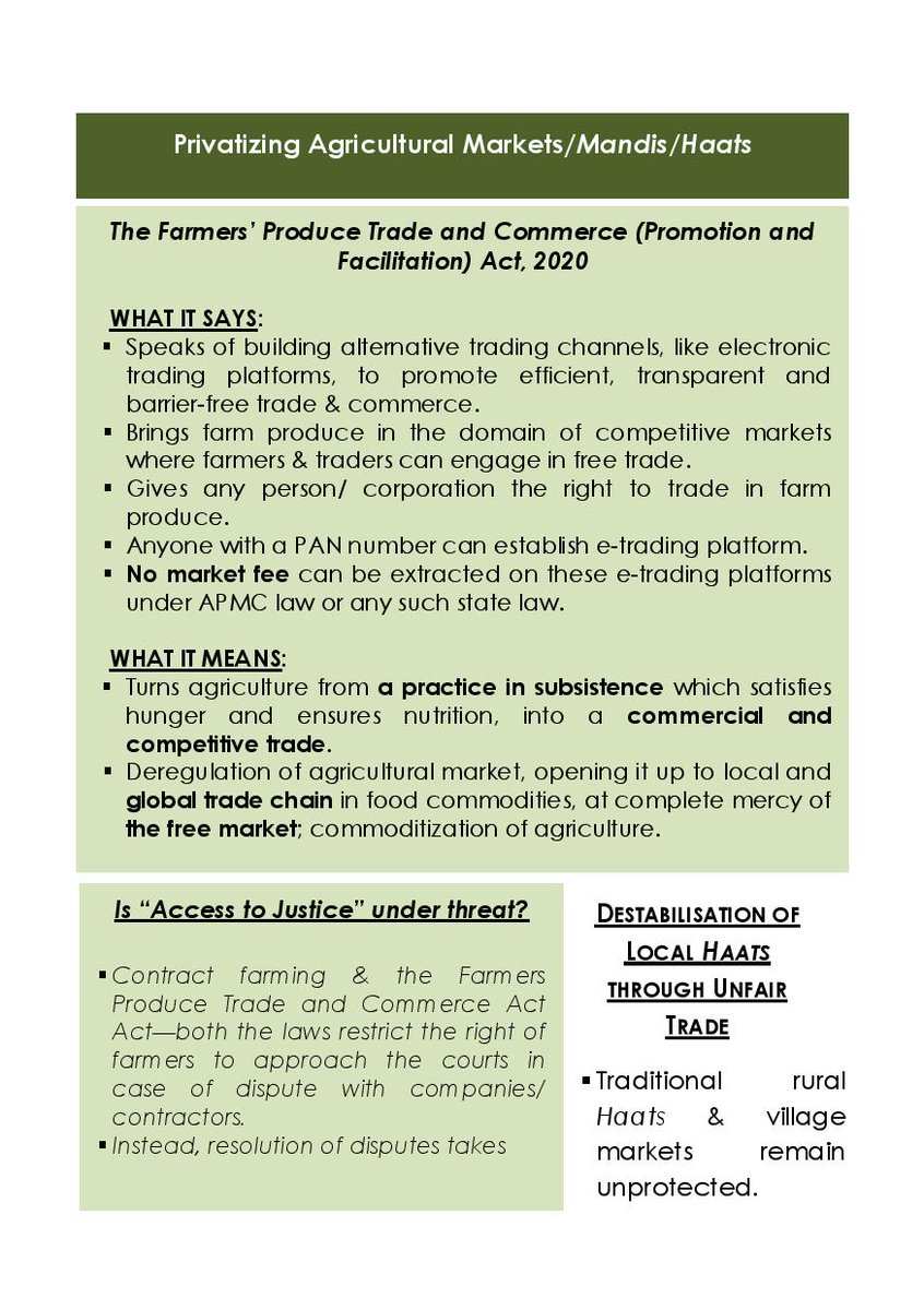 Dear Friends,We have analyzed the implications of the "farm laws" on the Adivasis and other forest-dwelling communities over the past month. Using our analysis we have prepared a Booklet. Hope this analysis will improve our socio-legal understanding of the matter. Zindabad!