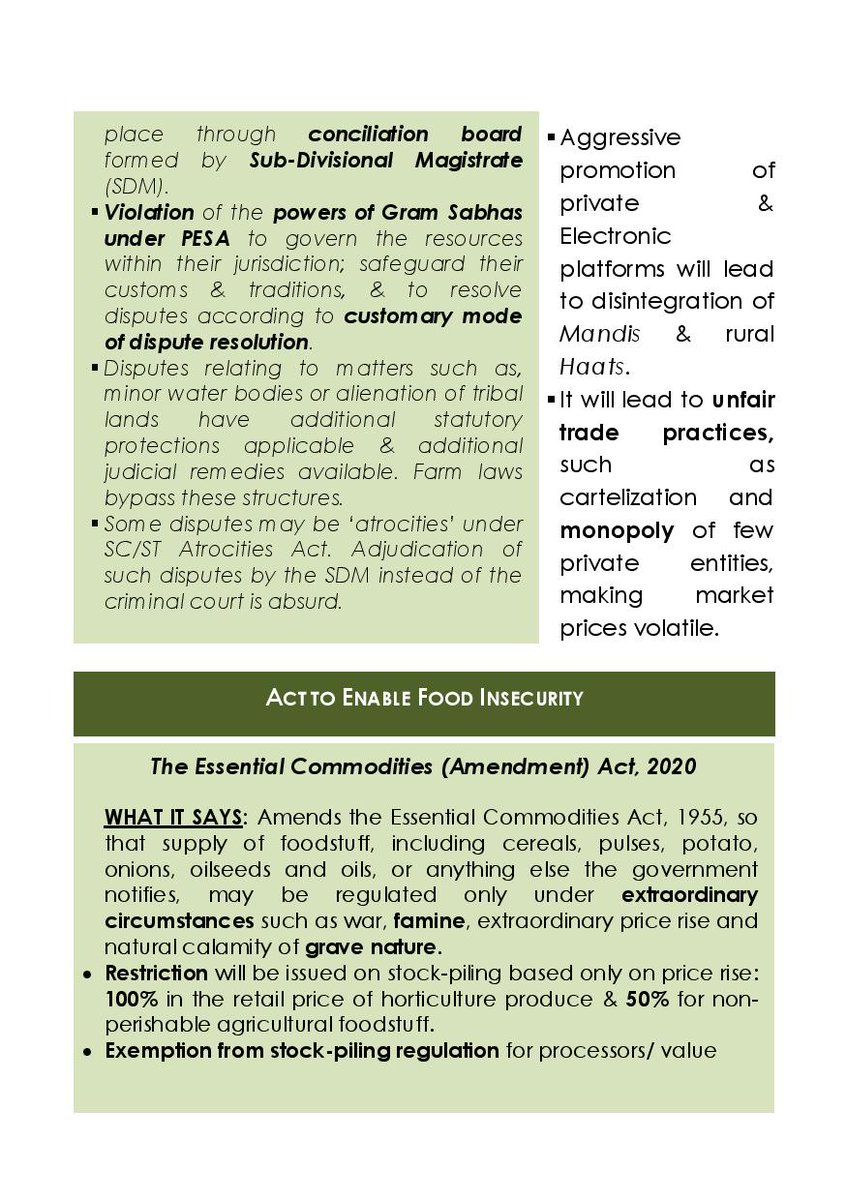 Dear Friends,We have analyzed the implications of the "farm laws" on the Adivasis and other forest-dwelling communities over the past month. Using our analysis we have prepared a Booklet. Hope this analysis will improve our socio-legal understanding of the matter. Zindabad!