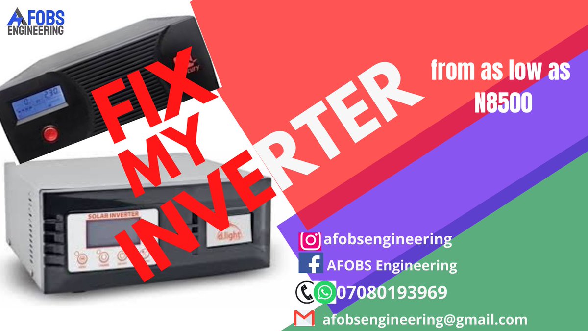 BoltyTechnology's tweet photo. @alldatjas having trouble with your #INVERTER and #UPS
contact 
1. to check and pickup if necessary
2. trouble shoot 
3. Bill.
4 Repair
4. schedule  delivery.
Get in touch
WhatsApp/call Tel: 07080193969 https://t.co/BPHzAYRpk6