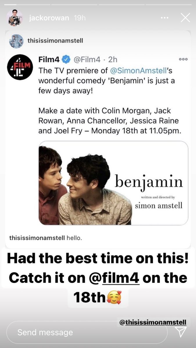 jackohrowan's tweet photo. 📲 - Jack recently posted this on his instagram story https://t.co/zZno7I6Pnn