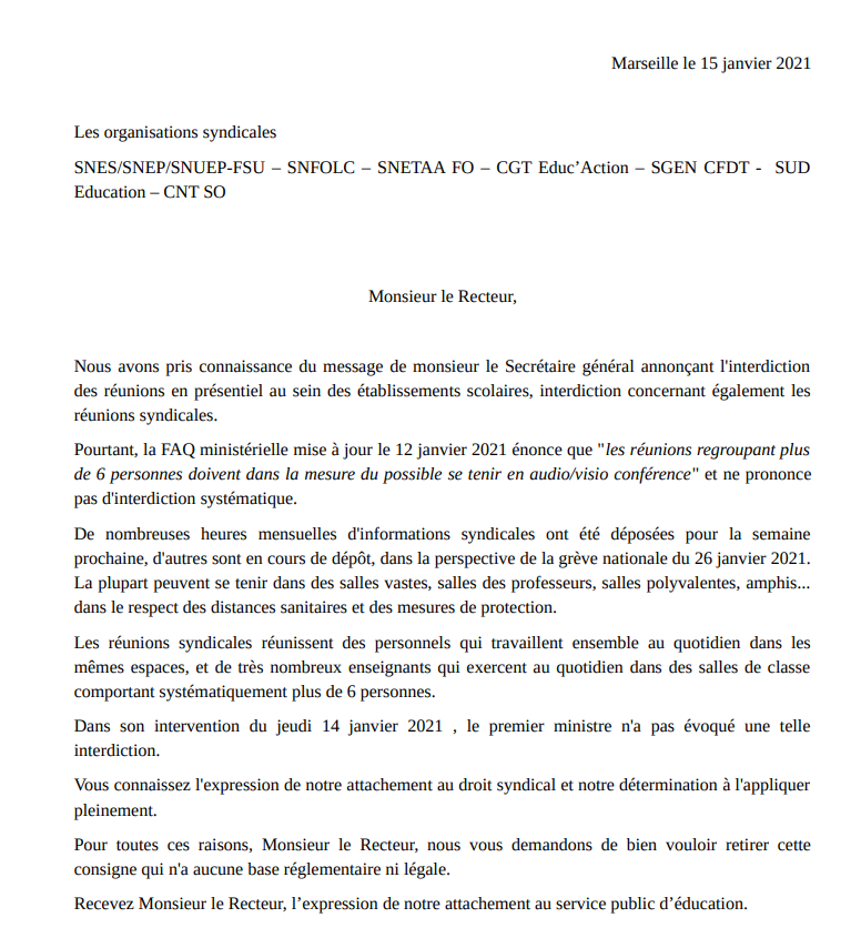 EducationSo's tweet photo. #COVID19 Le #protocoleRenforce est largement un effet d'annonce sans lendemain de @jmblanquer ! Par contre il sert d'alibi pour restreindre les droits syndicaux, "pratique" avant la #greve26janvier 😡C'est inacceptable 😡 Réaction de l'intersyndicale #education 13 👇 https://t.co/HnUwz5XONm