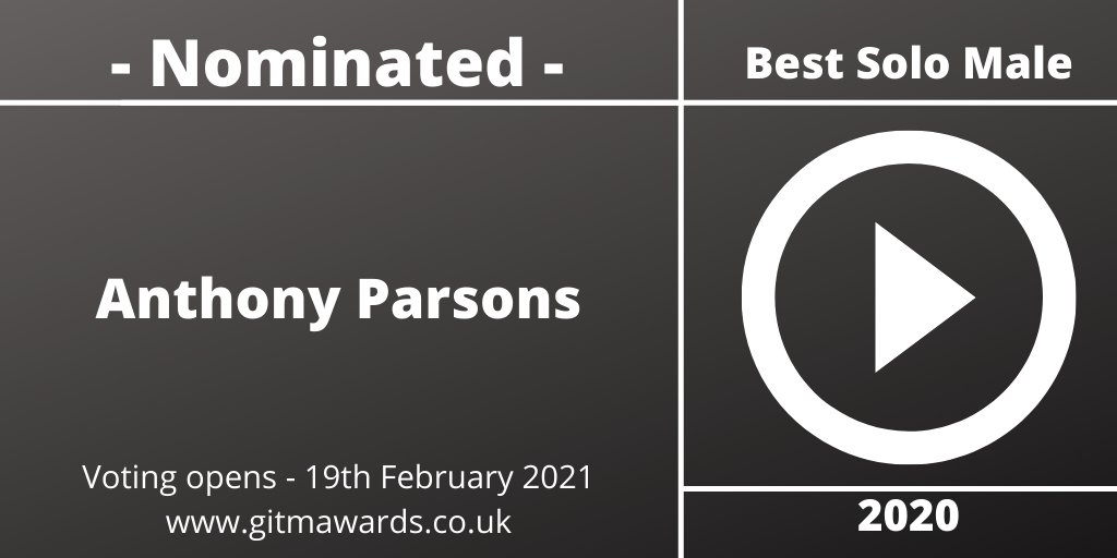 Congratulations to Anthony Parsons - nominated for Best Solo Male

#GITMAwards <a href="/AntParsons89/">Anthony Parsons</a>