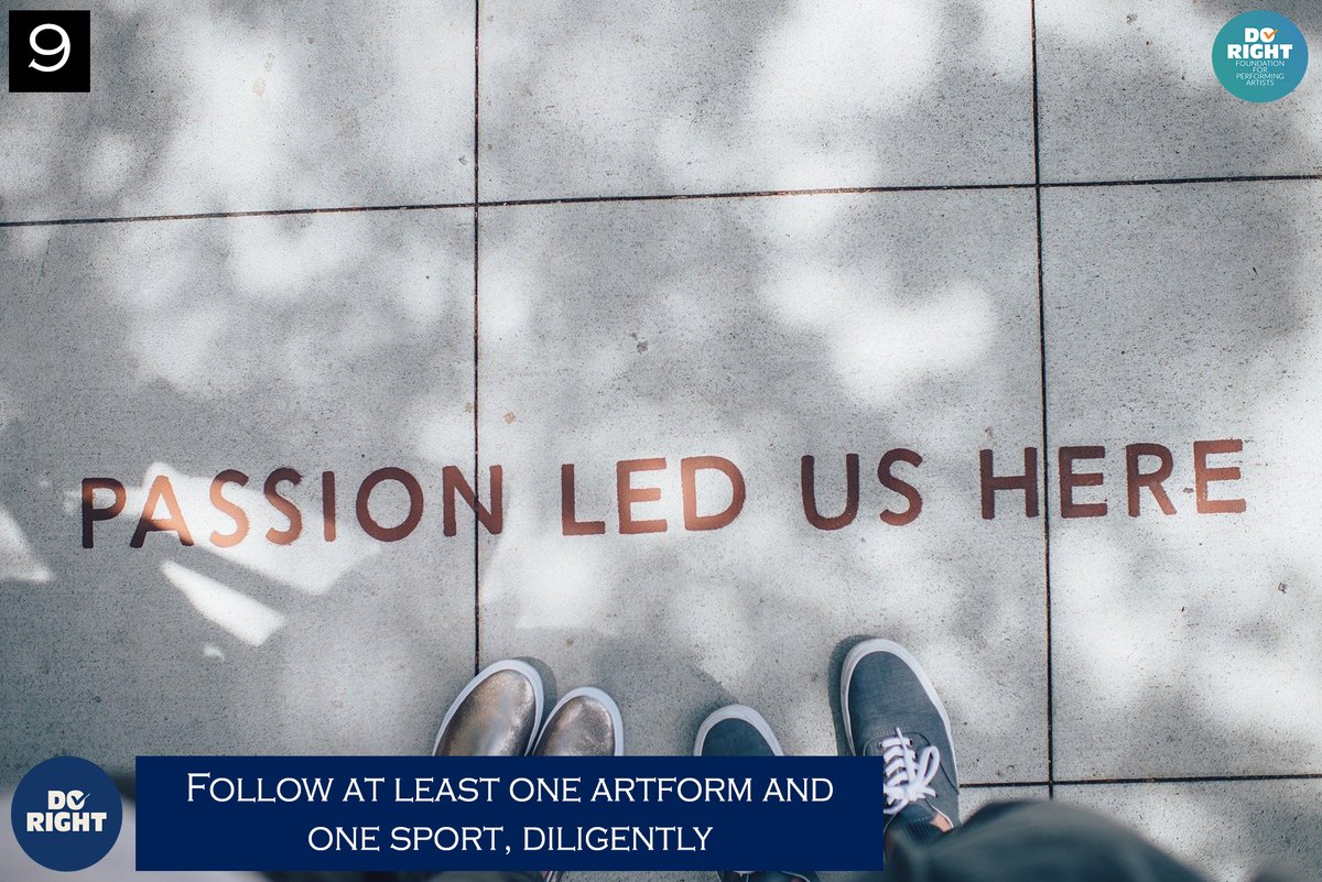 DoRight_Fndn's tweet photo. 9. Follow at least one artform and one sport, diligently

How can this be helpful?
A developing passion for an art form in this manner expands the 𝙘𝙧𝙚𝙖𝙩𝙞𝙫𝙚 𝙨𝙞𝙙𝙚 𝙤𝙛 𝙮𝙤𝙪𝙧 𝙥𝙚𝙧𝙨𝙤𝙣𝙖𝙡𝙞𝙩𝙮. It opens up your world like we never thought before.

Try it! https://t.co/pjz4JpXkTP