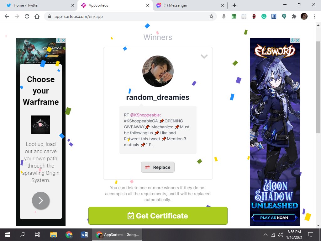 KShoppeablePH's tweet photo. #KShoppeableGA

Winner of the EXO Unsealed Album🥳

you have 5 mins. to claim your price https://t.co/jwVrgAVlu3