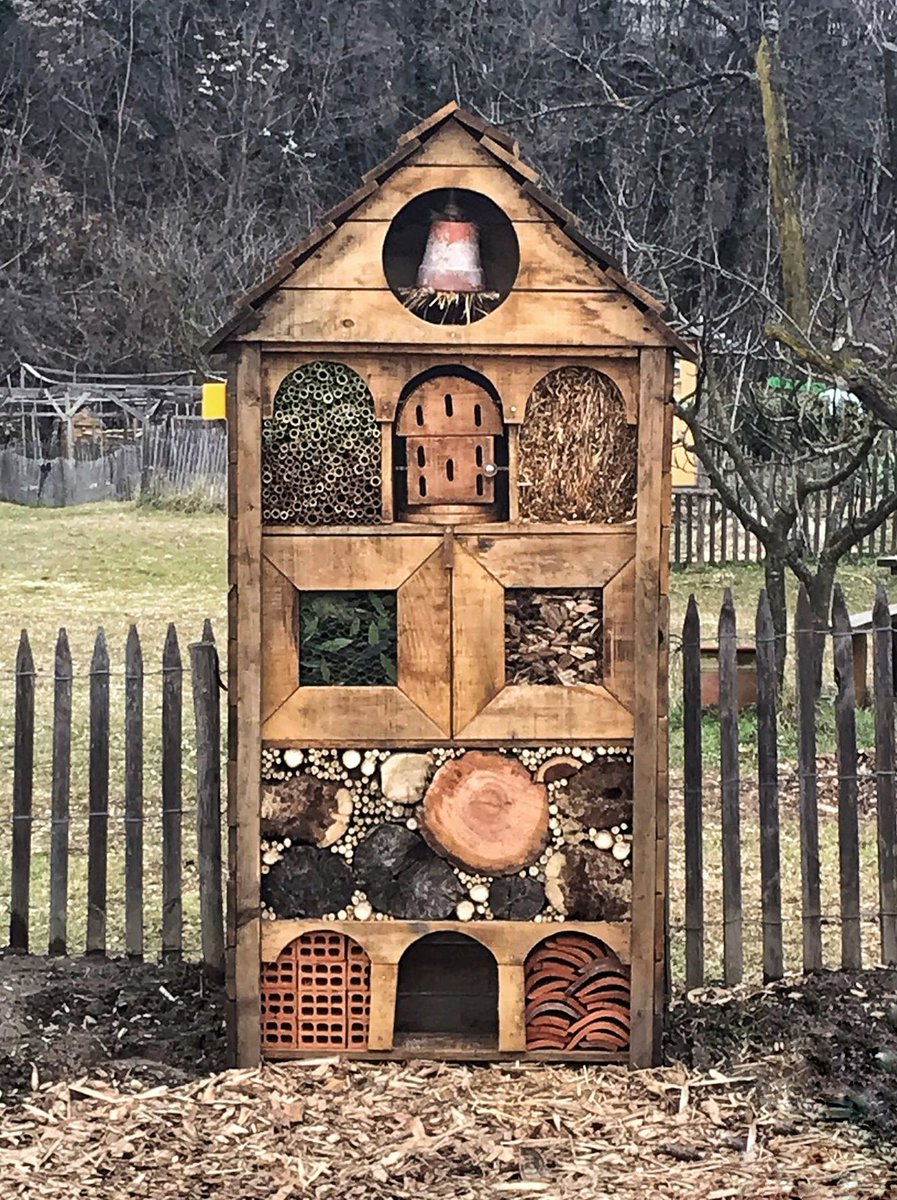 ceschina__'s tweet photo. The Bugs' hotel in #OrtiGenerali urban allotments is finally ready to host many wild #pollinators! 🐝🐞🦋🏰

#bugshotel #allotments #pollinators #urbanpollinators #winter #greencity #Turin  #urbanallotments https://t.co/Yusyopi77t
