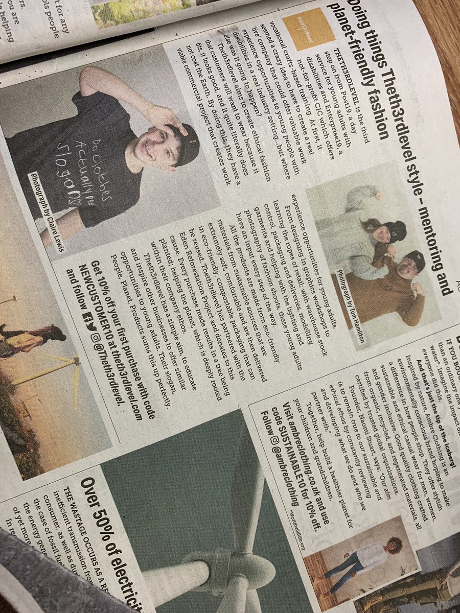 WallopArt's tweet photo. Just sat here with my coffee reading about the company I helped create to mentor young adults with disabilities, in the weekend Gaurdian &amp; feeling rather proud of our awesome team &amp; how far we’ve come in a year🥰✨

#theth3rdlevel #ethicalfashion #mentoringmatters #designforgood https://t.co/uRwp7XMMHk