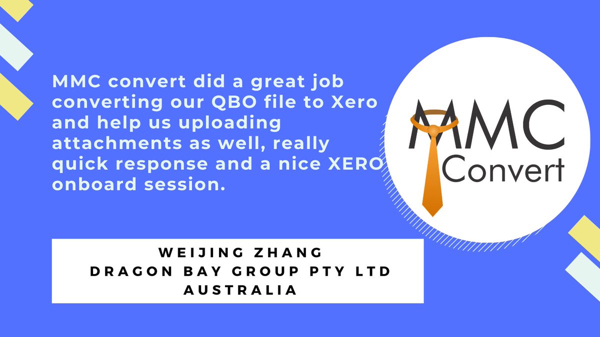 mmcconvert's tweet image. Thank you Weijing,  for writing about us and our conversion services from QuickBooks Online to Xero.

We are glad that we were able to help you out in your conversion process.
#xero #xeroconversion #mmcconvert